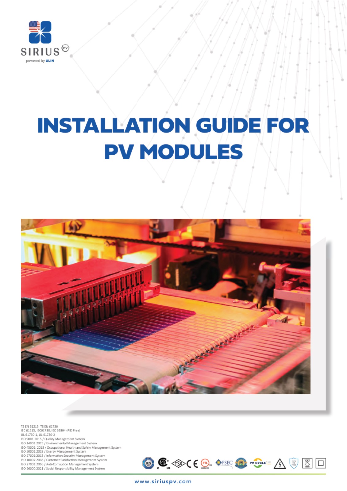 Cover of the Sirius PV installation guide